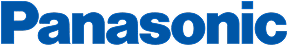 Logo Panasonic en lettres bleues, majuscule 'P' suivie de 'anasonic'. Design simple et reconnaissable pour la marque d'électronique.